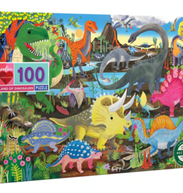 eeBoo 100pc-Puzzle: Land of Dinosaurs