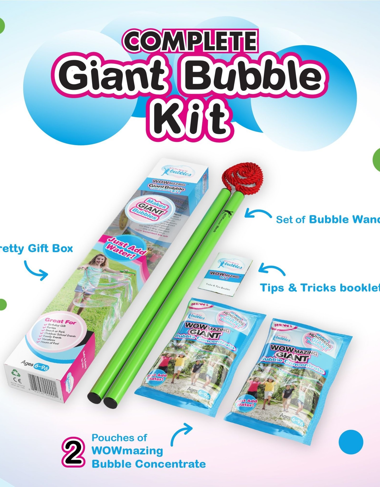 South Beach Bubbles Wowmazing Giant Bubble Concentrate Kit