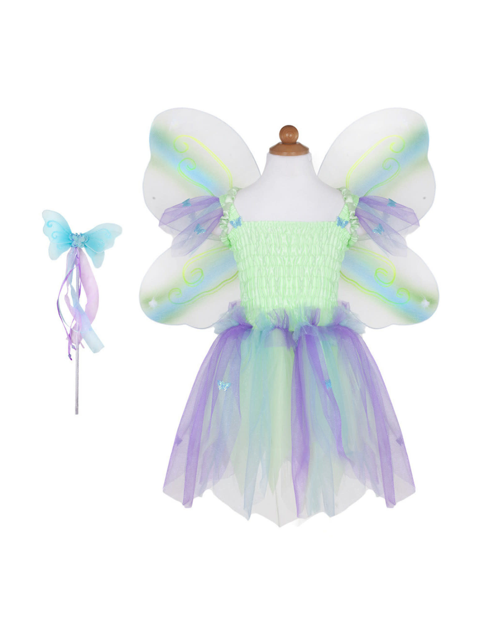 Creative Education Butterfly Dress & Wings With Wand, Green/Multi, Size 5-6