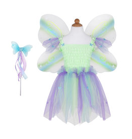 Creative Education Butterfly Dress & Wings With Wand, Green/Multi, Size 5-6