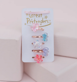 Creative Education Boutique Shimmer Flower Rings, 5pcs
