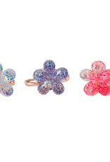 Creative Education Boutique Shimmer Flower Rings, 5pcs