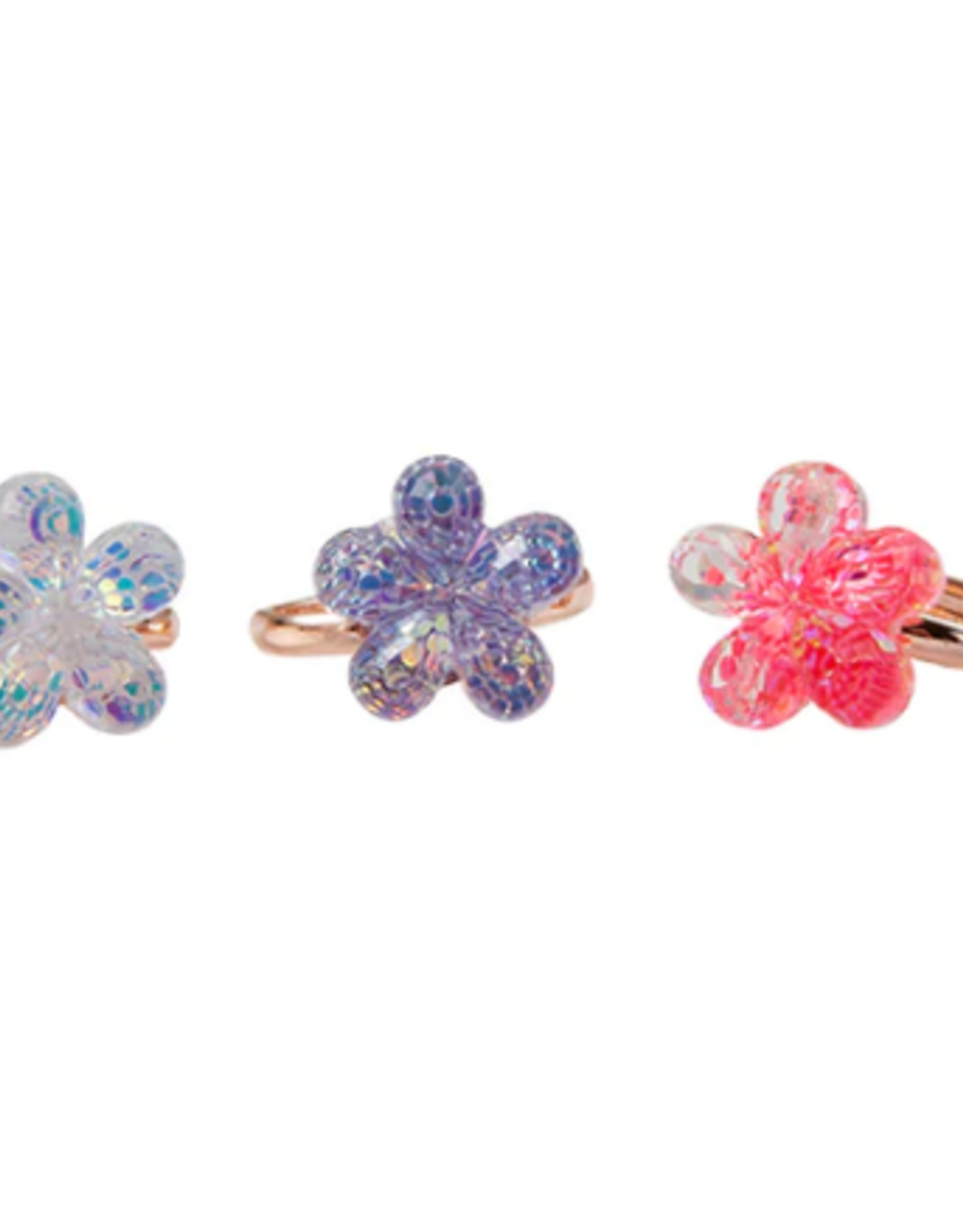 Creative Education Boutique Shimmer Flower Rings, 5pcs