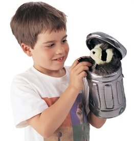 Folkmanis Puppet: Raccoon in Garbage Can