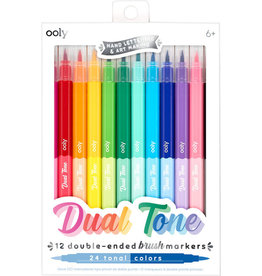 Ooly Dual Tone Double Ended Brush Marker - set of 12/24 colors