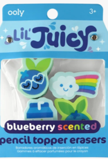 Ooly Lil' Juicy Scented Pencil Topper Erasers - Blueberry (Set of 4)