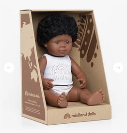 Miniland Baby Doll African American Boy  15"