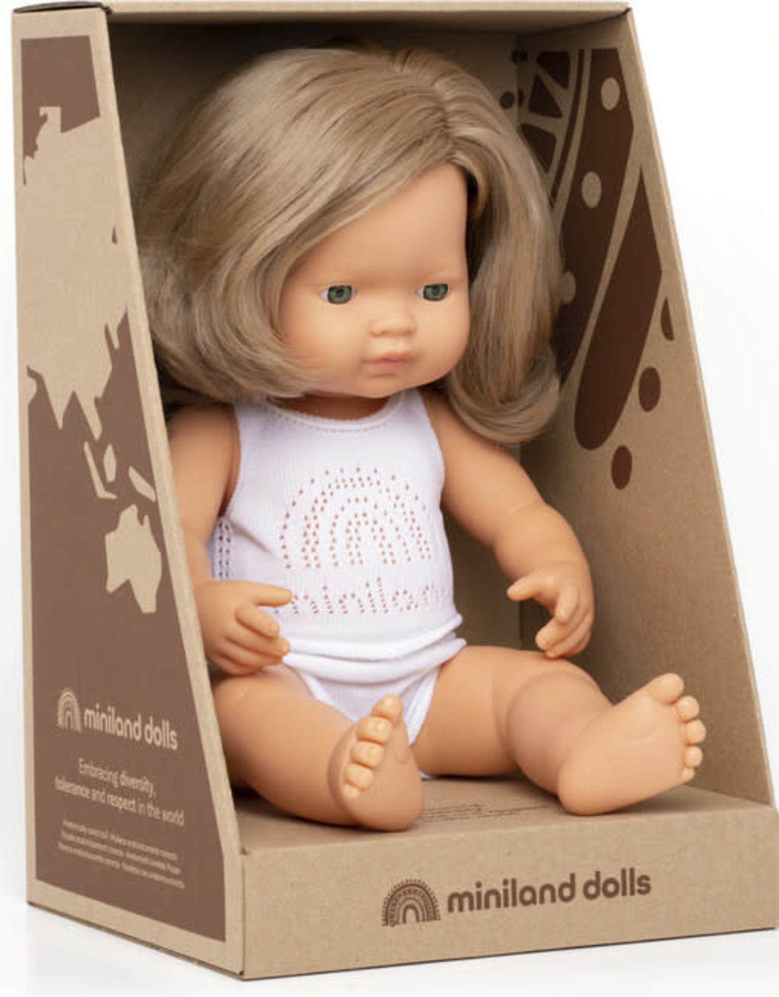 Miniland 15'' Anatomically Correct Baby Doll, Caucasian Boy and Caucasian  Girl