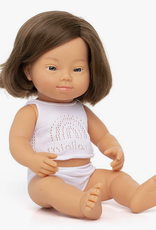 Miniland Baby Doll Caucasian Girl with  Down Syndrome 15”
