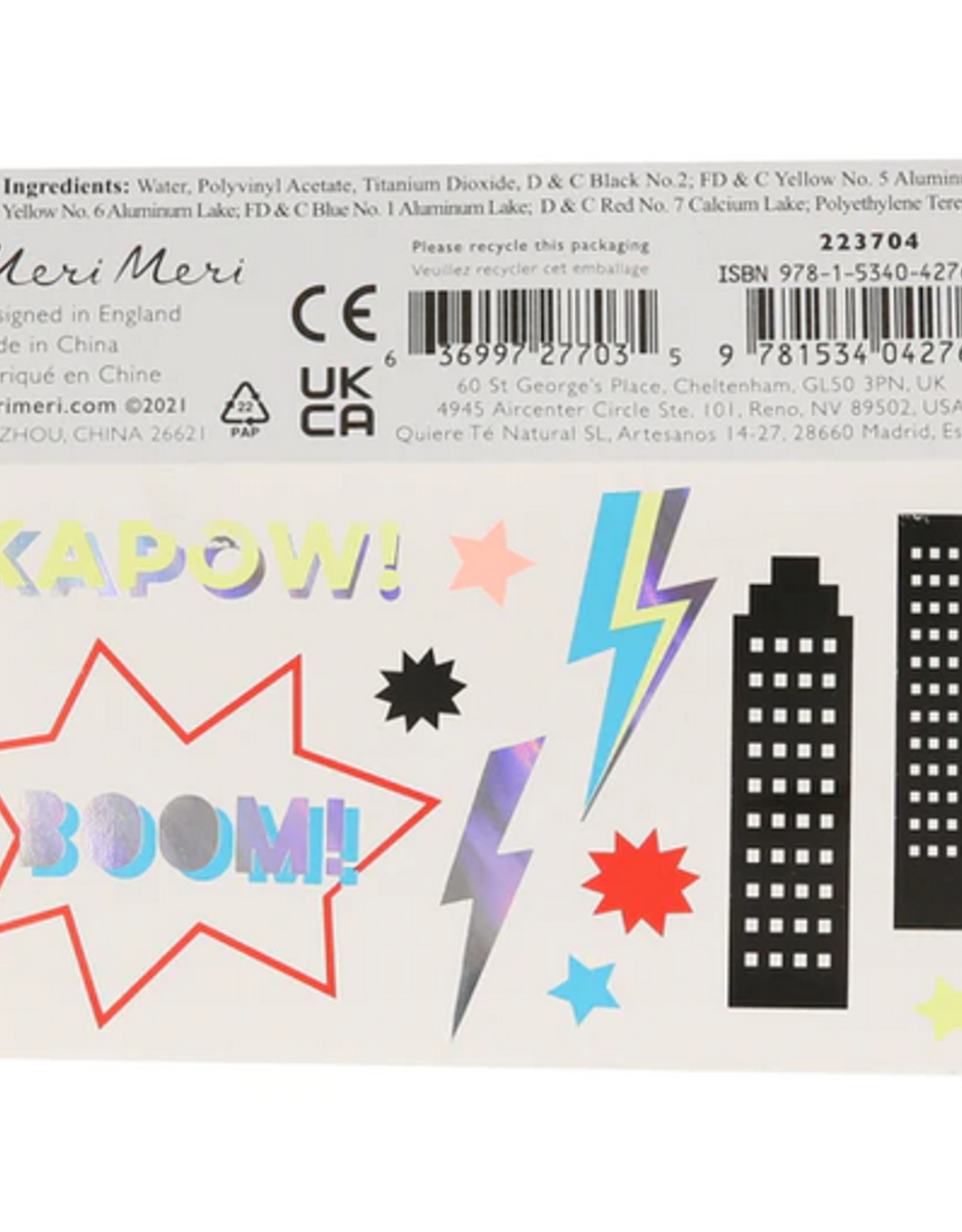 Meri Meri Tattoo: Superhero LG