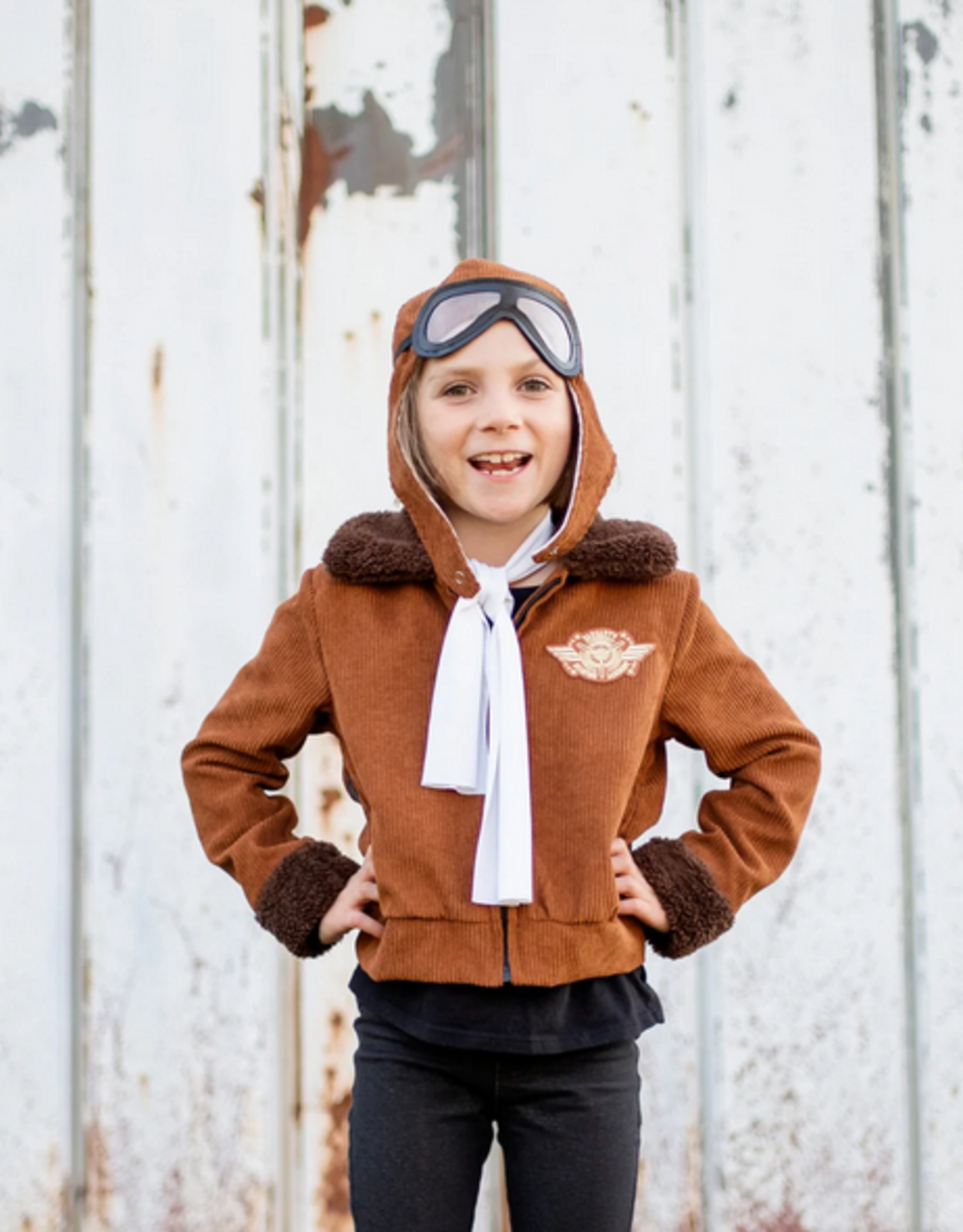 Creative Education Amelia The Pioneer Pilot Jacket, Hat, Goggles, Scarf, size 5-6