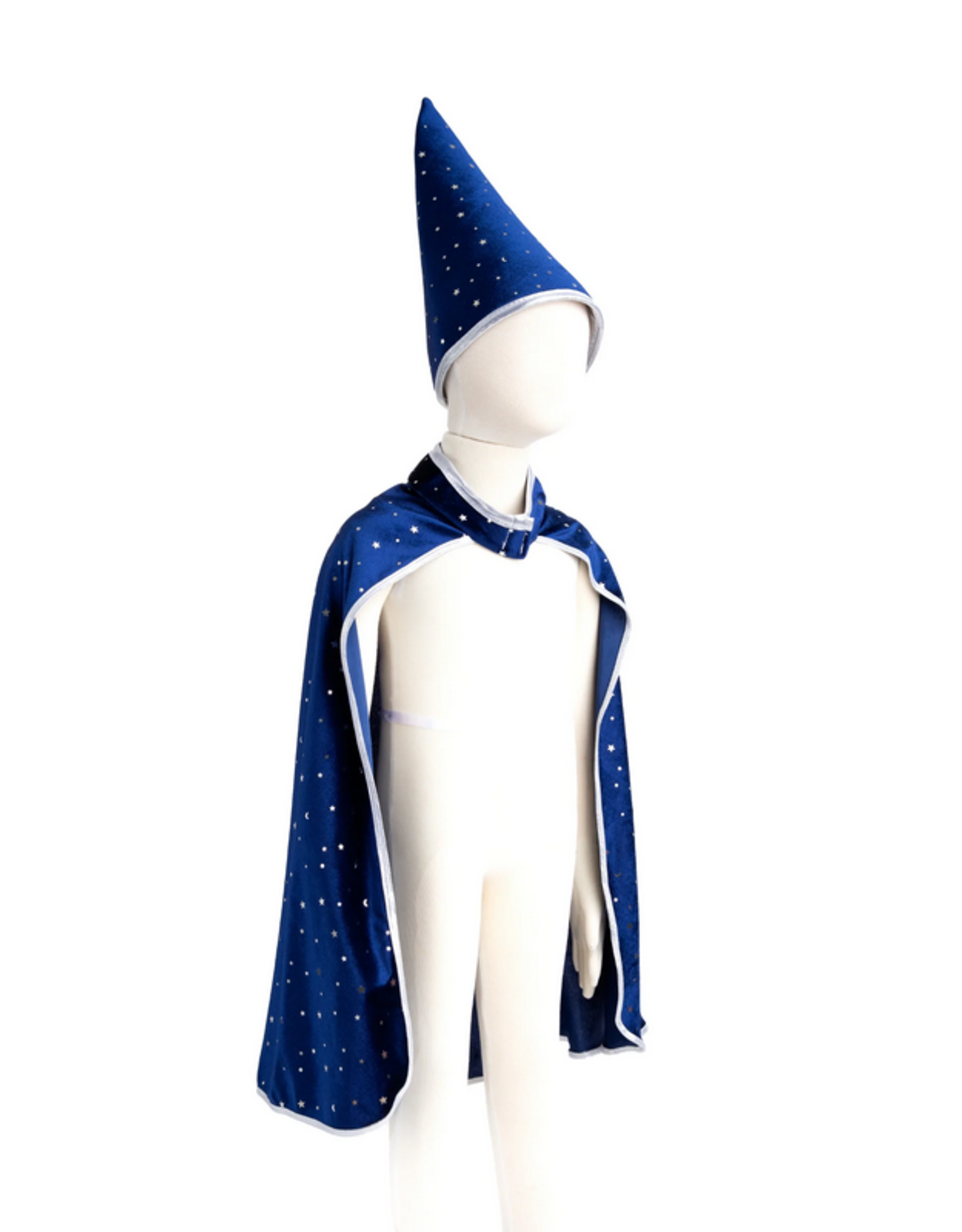 Creative Education Sparkle Wizard Cape & Hat, Blue/Silver, size 4-6