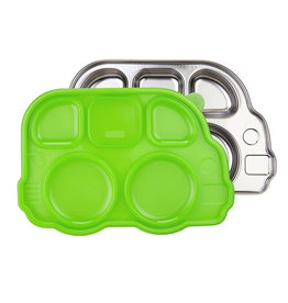 Inno Baby Stainless Steel Divided Bus Plate w/ Lid: Green