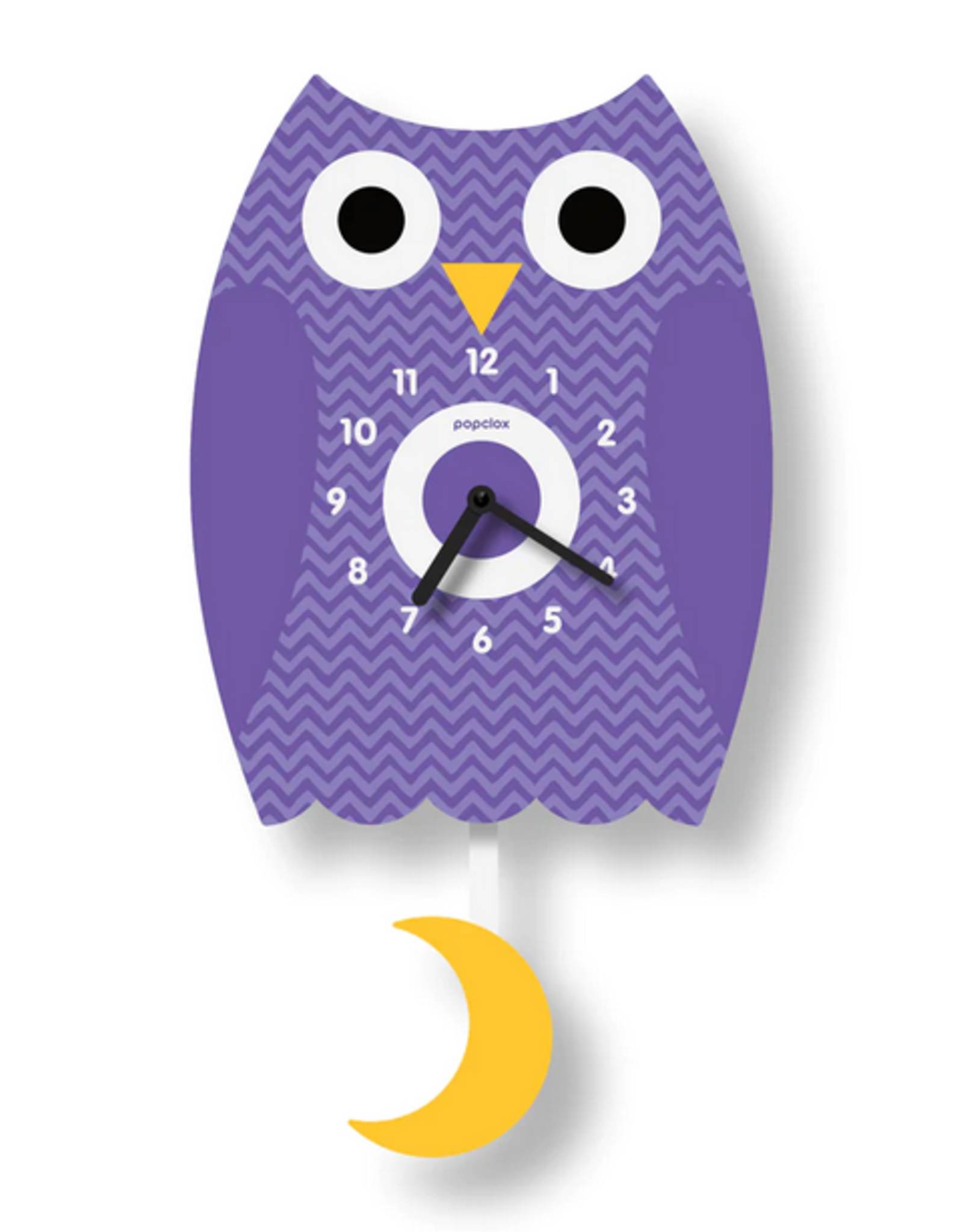 Modern Moose Owl Pendulum Clock - Purple