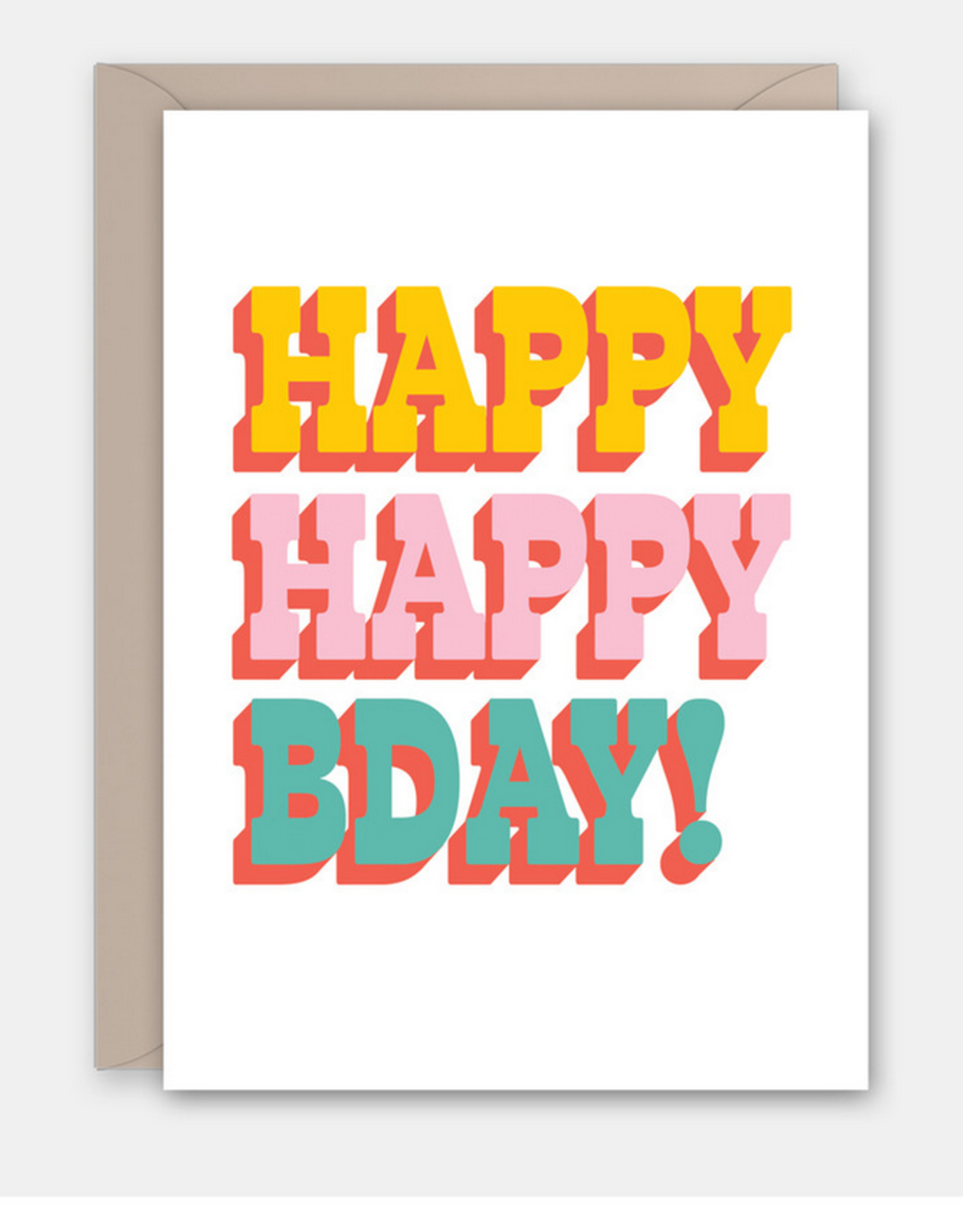 Rock Paper Scissors Enclosure Card: Happy Happy Bday