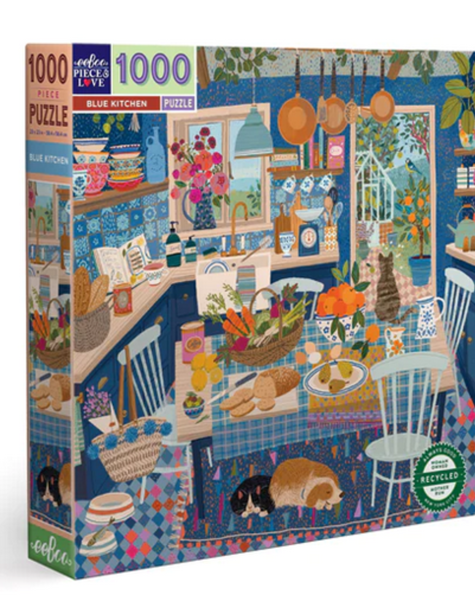 eeBoo 1000pc Puzzle: Blue Kitchen