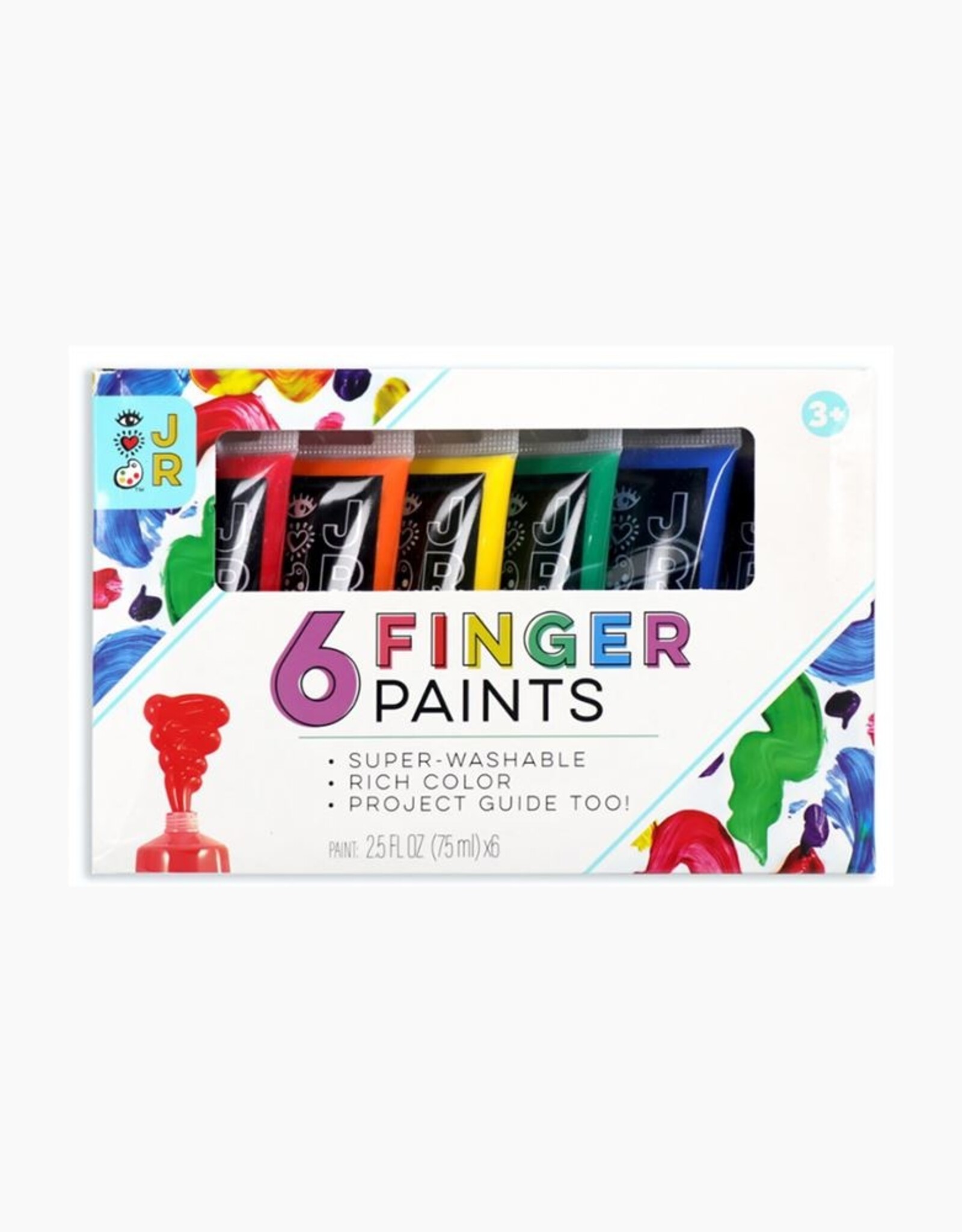 Bright Stripes JR 6 Washable Fingerpaints