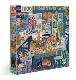 eeBoo 1000pc Puzzle: Blue Kitchen