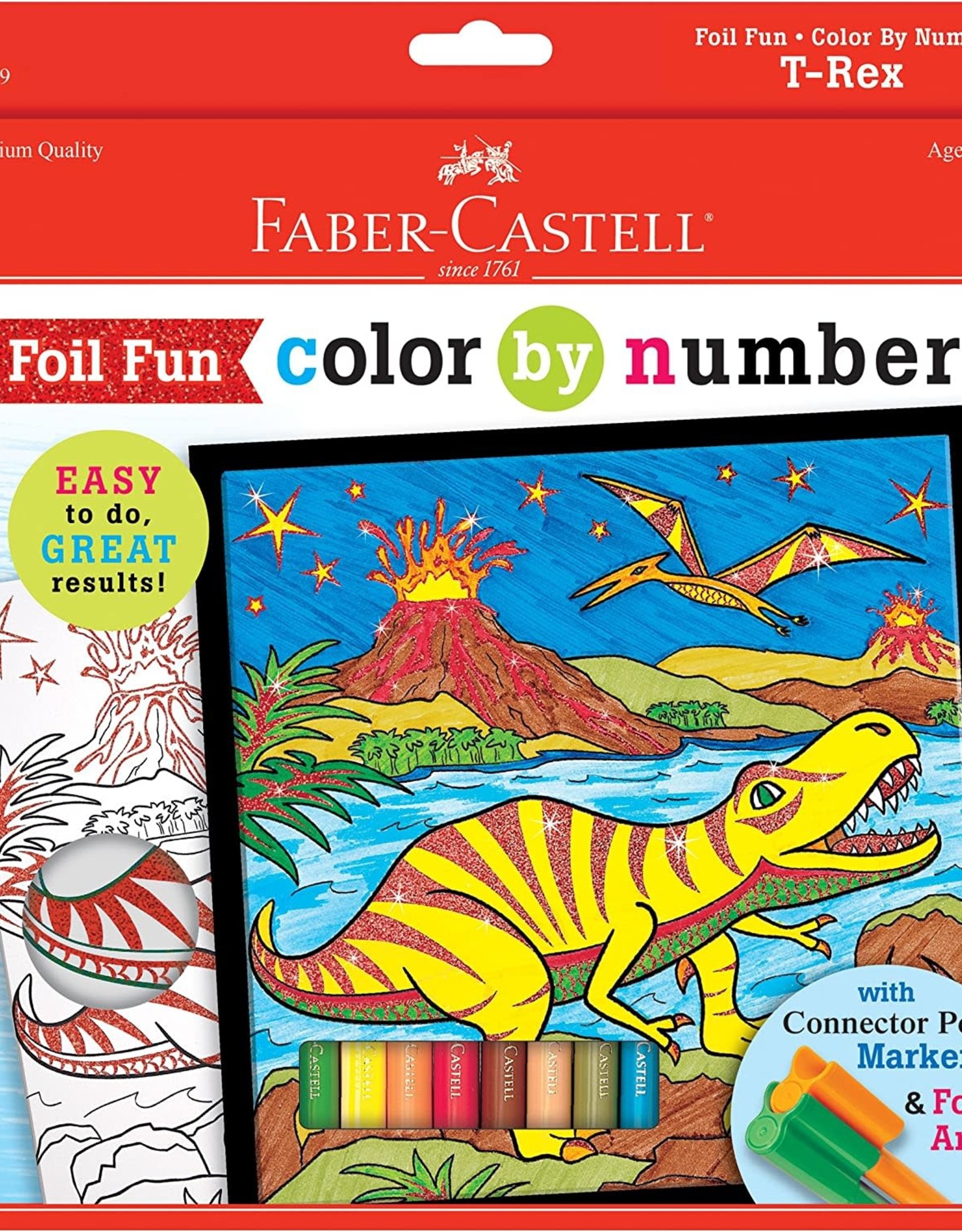 Faber-Castell Color By Number: T-Rex Foil Fun