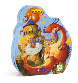 Djeco Silhouette Puzzles: 54pc Vaillant And The Dragon