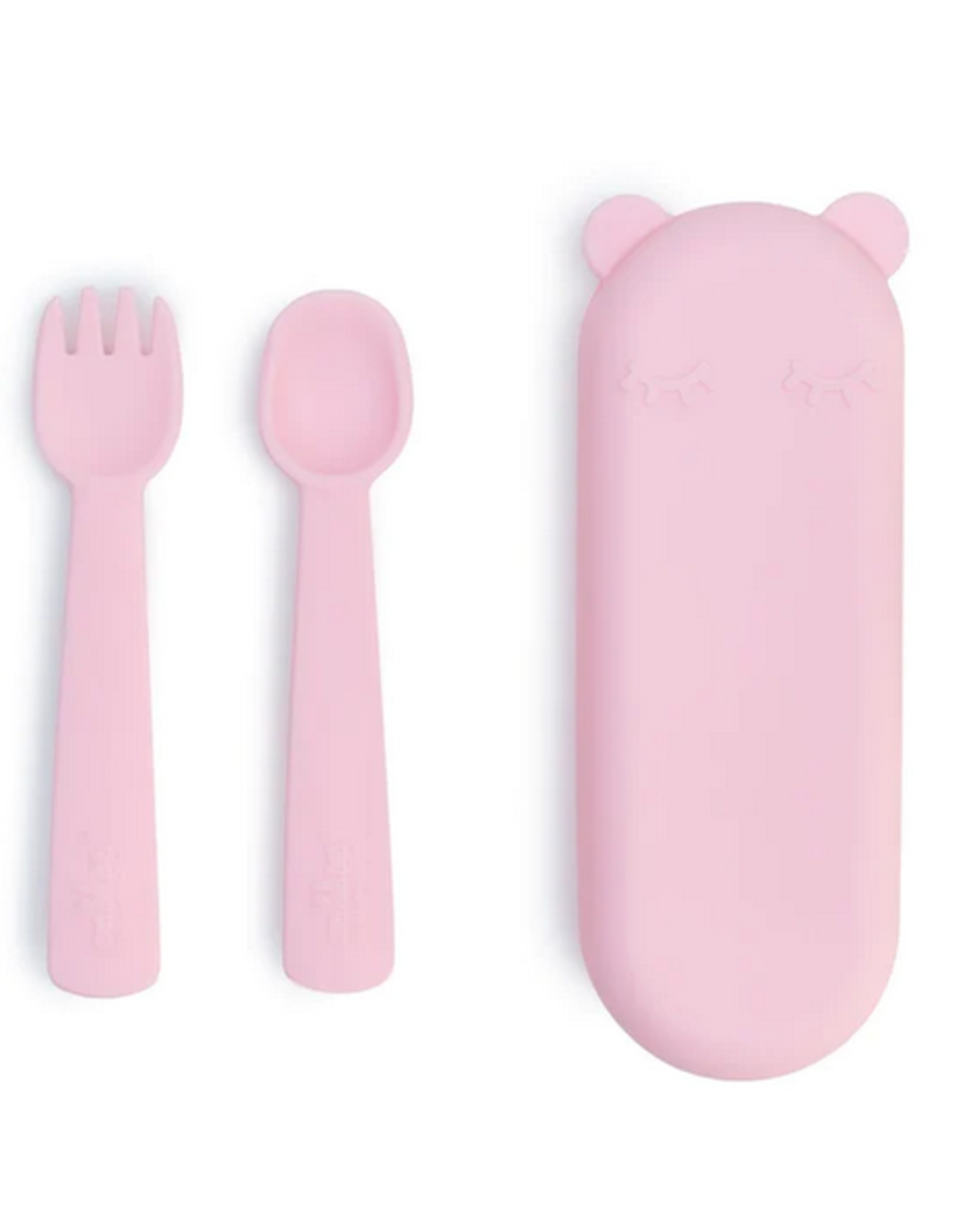 We Might Be Tiny Feedie Fork & Spoon Set - Powder Pink