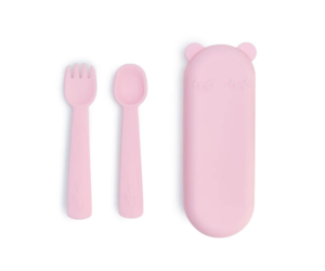 Feedie Fork & Spoon Set - Powder Pink
