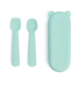 We Might Be Tiny Feedie Fork & Spoon Set - Mint