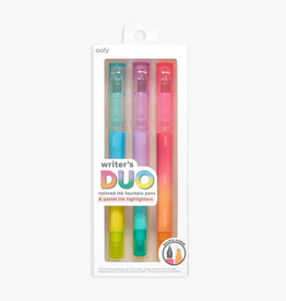 Ooly Writer's Duo Double Double-Ended Fountain Pens + Highlighters (set of 3)