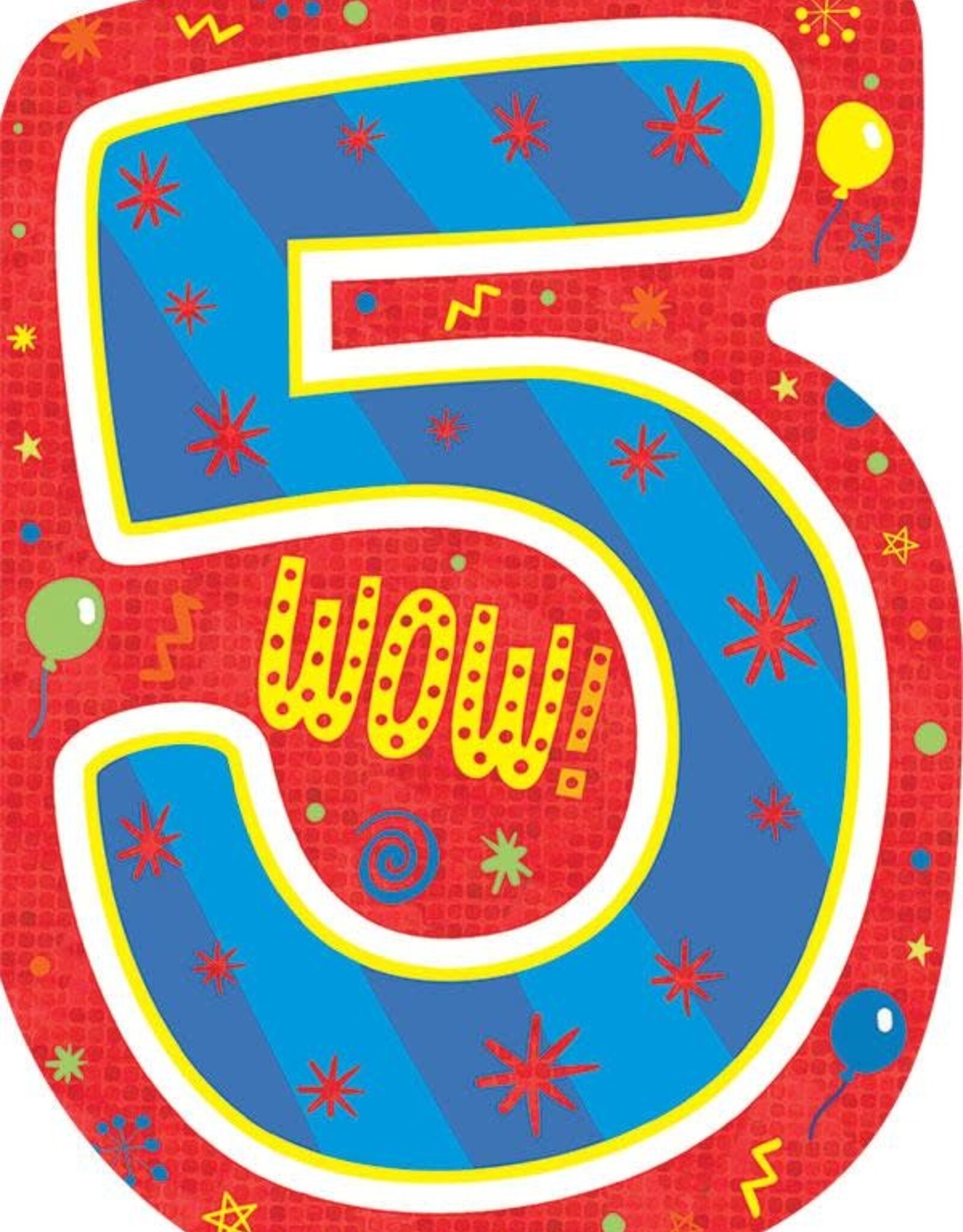Paper House Foil Card: 5th Birthday