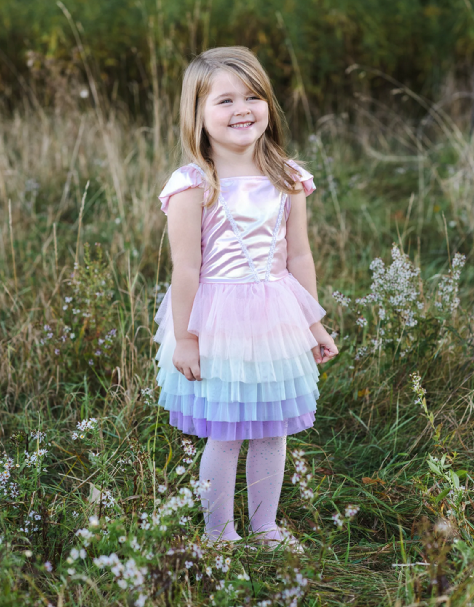 Creative Education Rainbow Ruffle Tutu Dress, Pink/Multi, Size 5-6