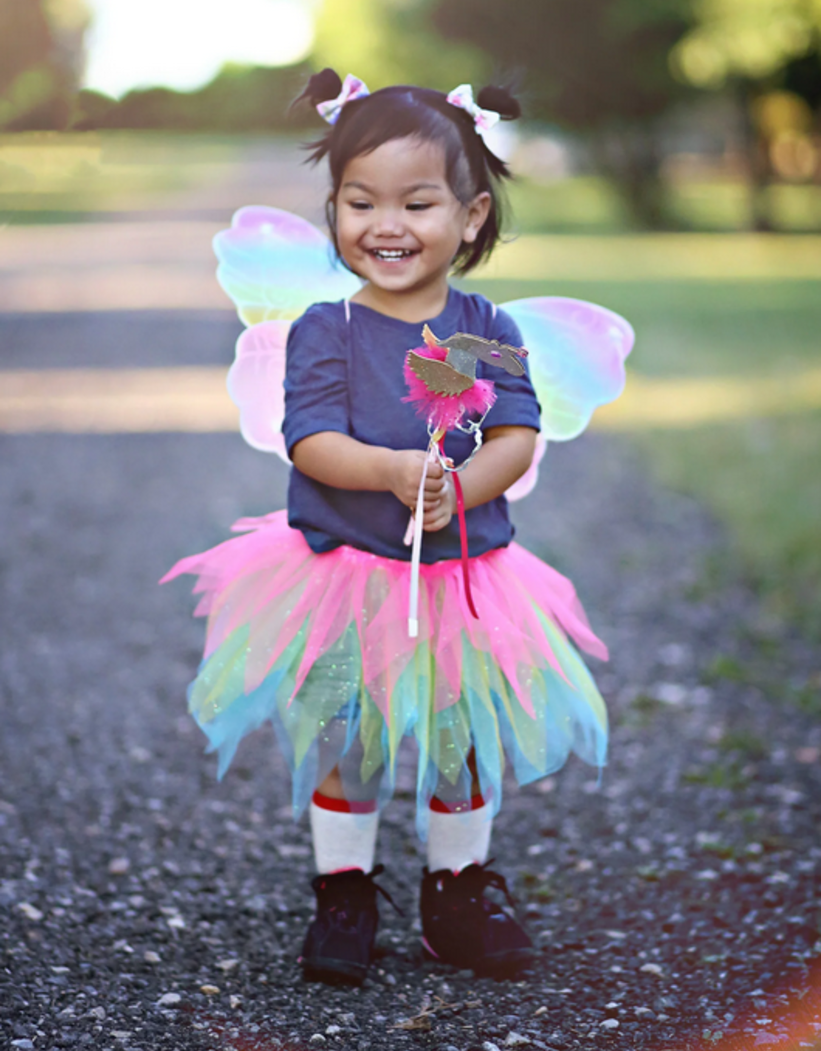 Creative Education Neon Rainbow Tutu with Wings & Wand, size 4-6