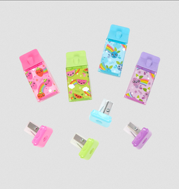 Ooly Lil' Juicy Box Scented Erasers + Sharpeners -  Tub of 24
