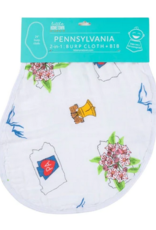 Little Hometown Pennsylvania Baby: 2-in-1 Burp Cloth and Bib