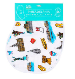 Little Hometown Philadelphia Baby: 2-in-1 Burp Cloth and Bib