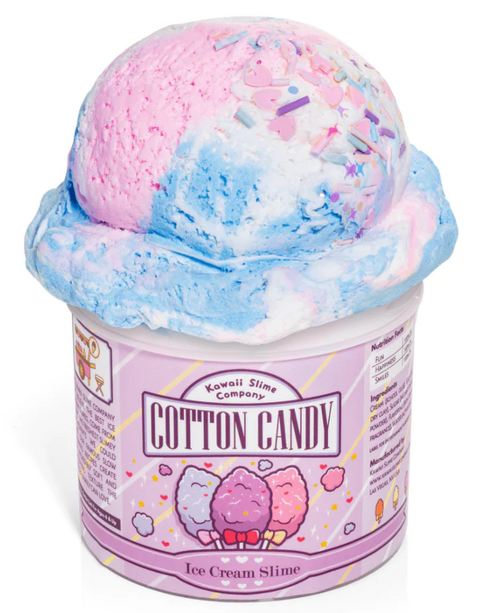 Kawaii Slime Company Cotton Candy Scented Ice Cream Pint Slime