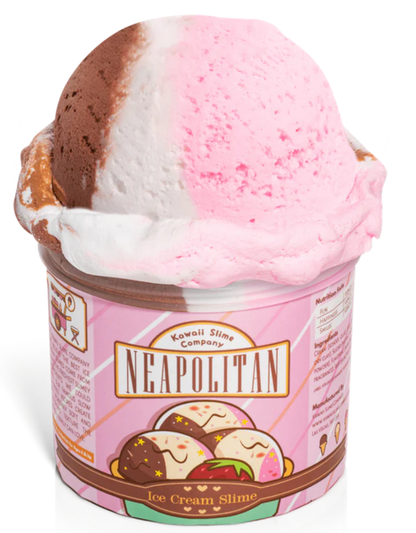 Kawaii Slime Company Neapolitan Scented Ice Cream Pint Slime