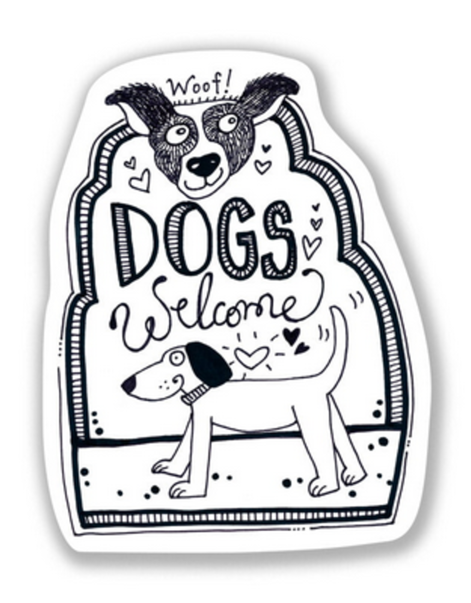 Nice Enough Stickers Sticker: Dogs Welcome