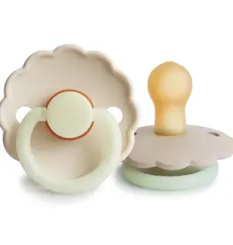 Mushie 0-6mo: FRIGG Daisy Night Natural Rubber Baby Pacifier - Croissant/Cream