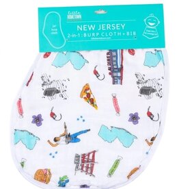 Little Hometown New Jersey Baby: 2-in-1 Burp Cloth and Bib