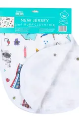 Little Hometown New Jersey Baby: 2-in-1 Burp Cloth and Bib