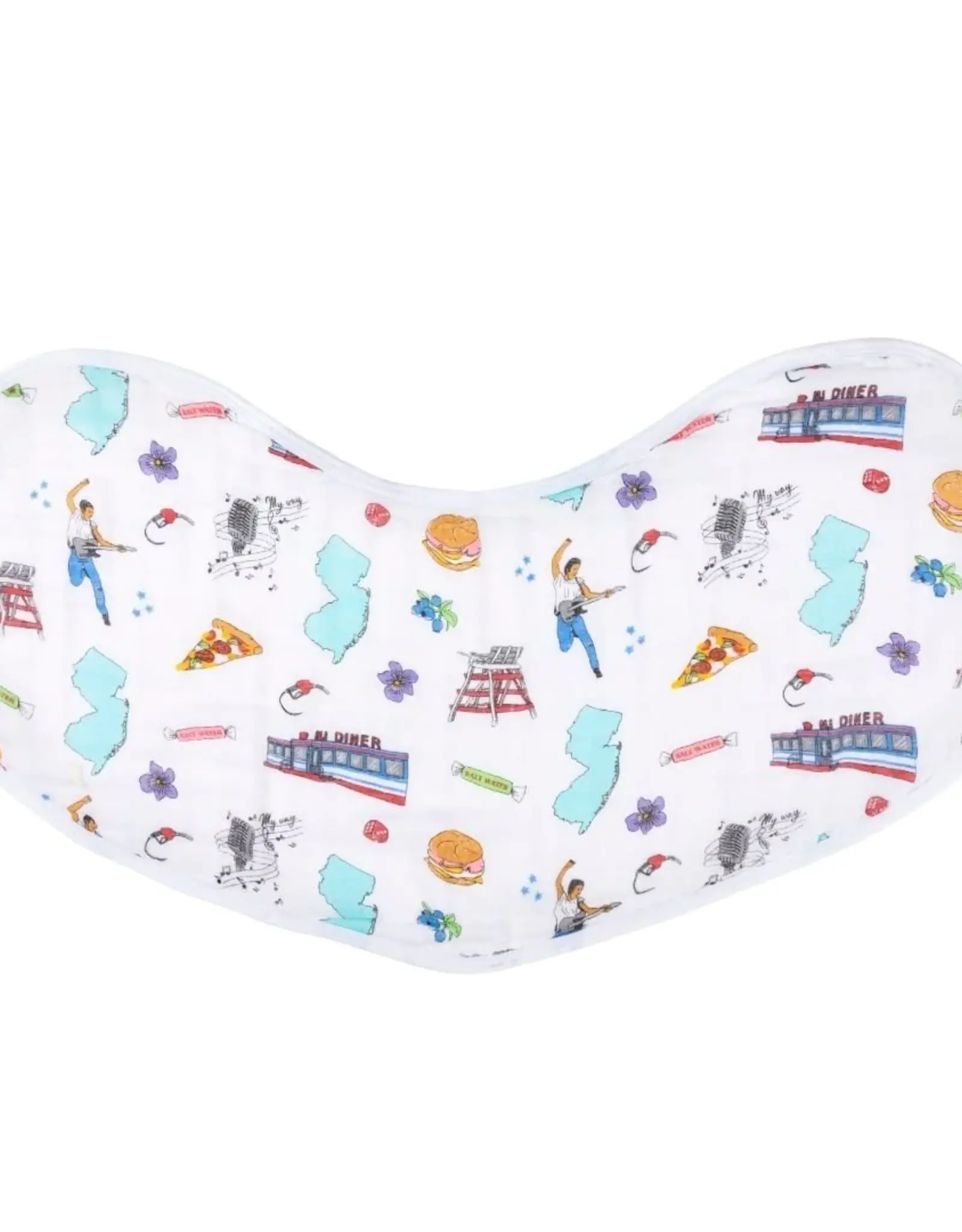 Little Hometown New Jersey Baby: 2-in-1 Burp Cloth and Bib