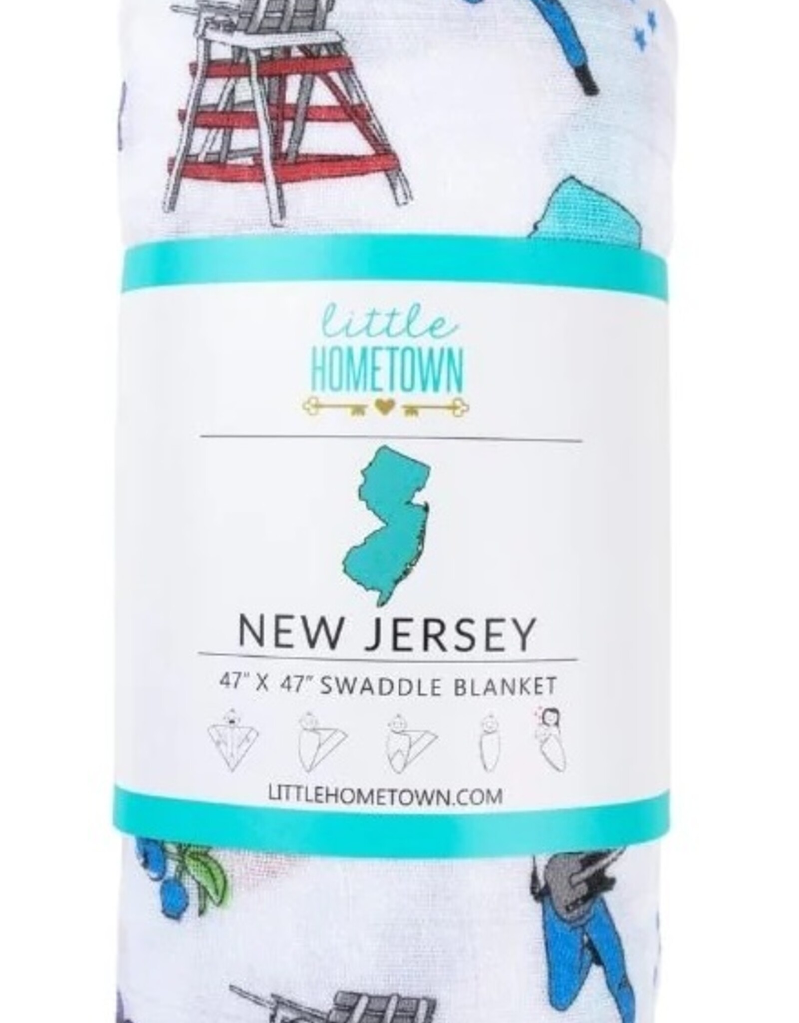 Little Hometown New Jersey Baby Swaddle Blanket