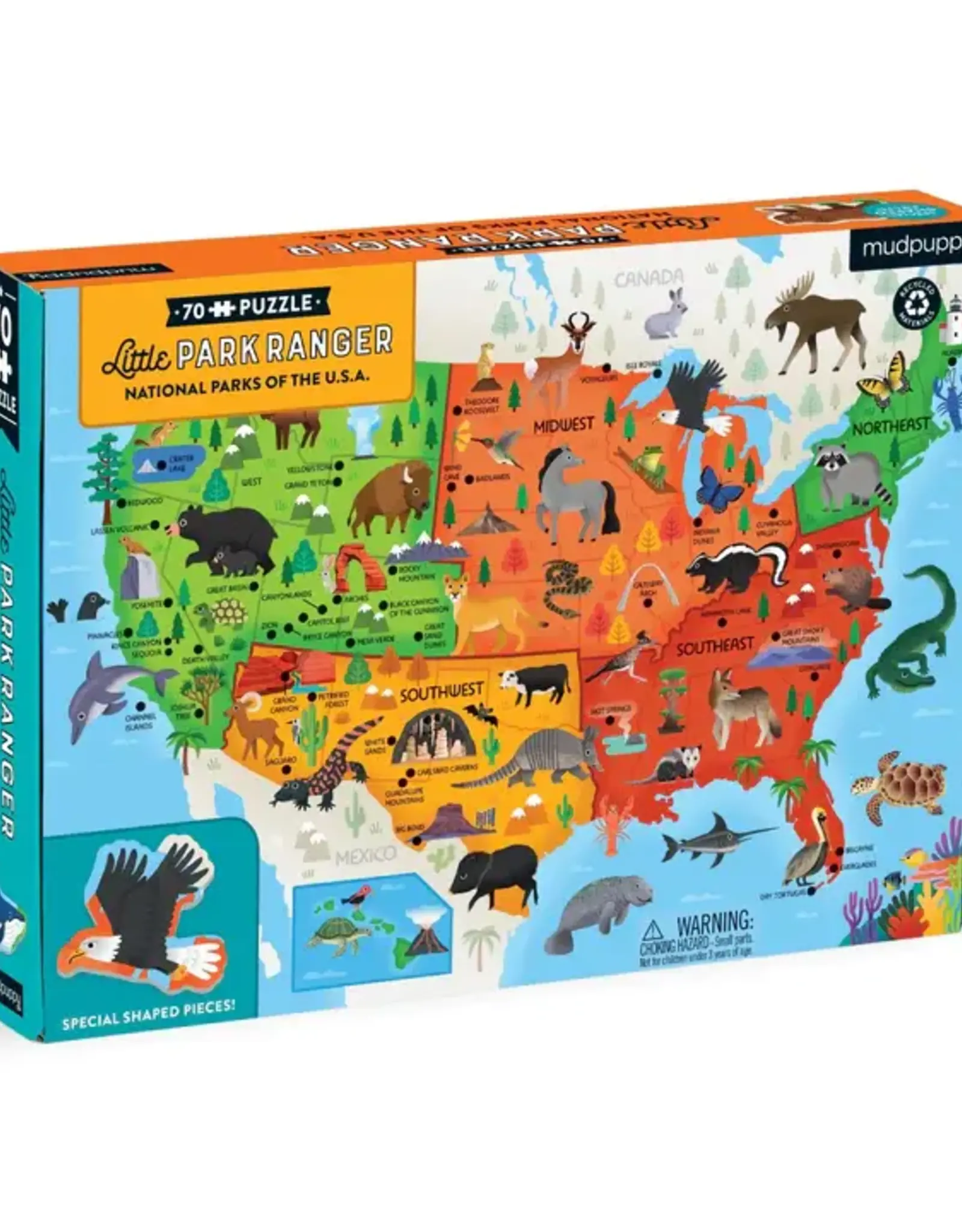 Chronicle Books 70pc Puzzle: Geography Little Park Ranger National Parks Map