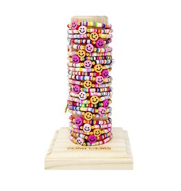 Zomi Gems Happy Face Stretchy Rainbow Disk Bracelet Tower