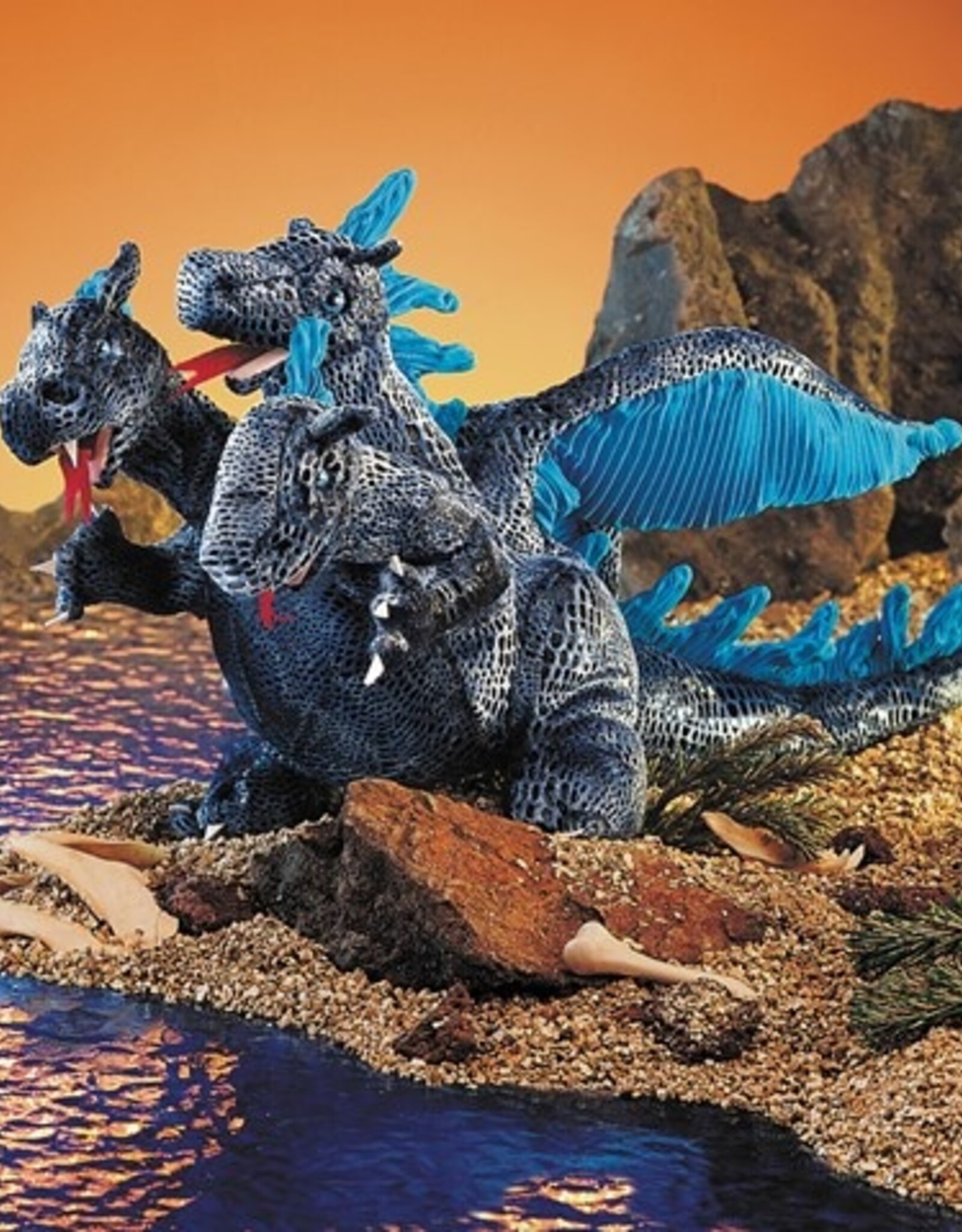 Folkmanis Puppet: 3 Headed Dragon