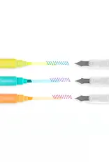 Ooly Writer's Duo Double Double-Ended Fountain Pens + Highlighters (set of 3)