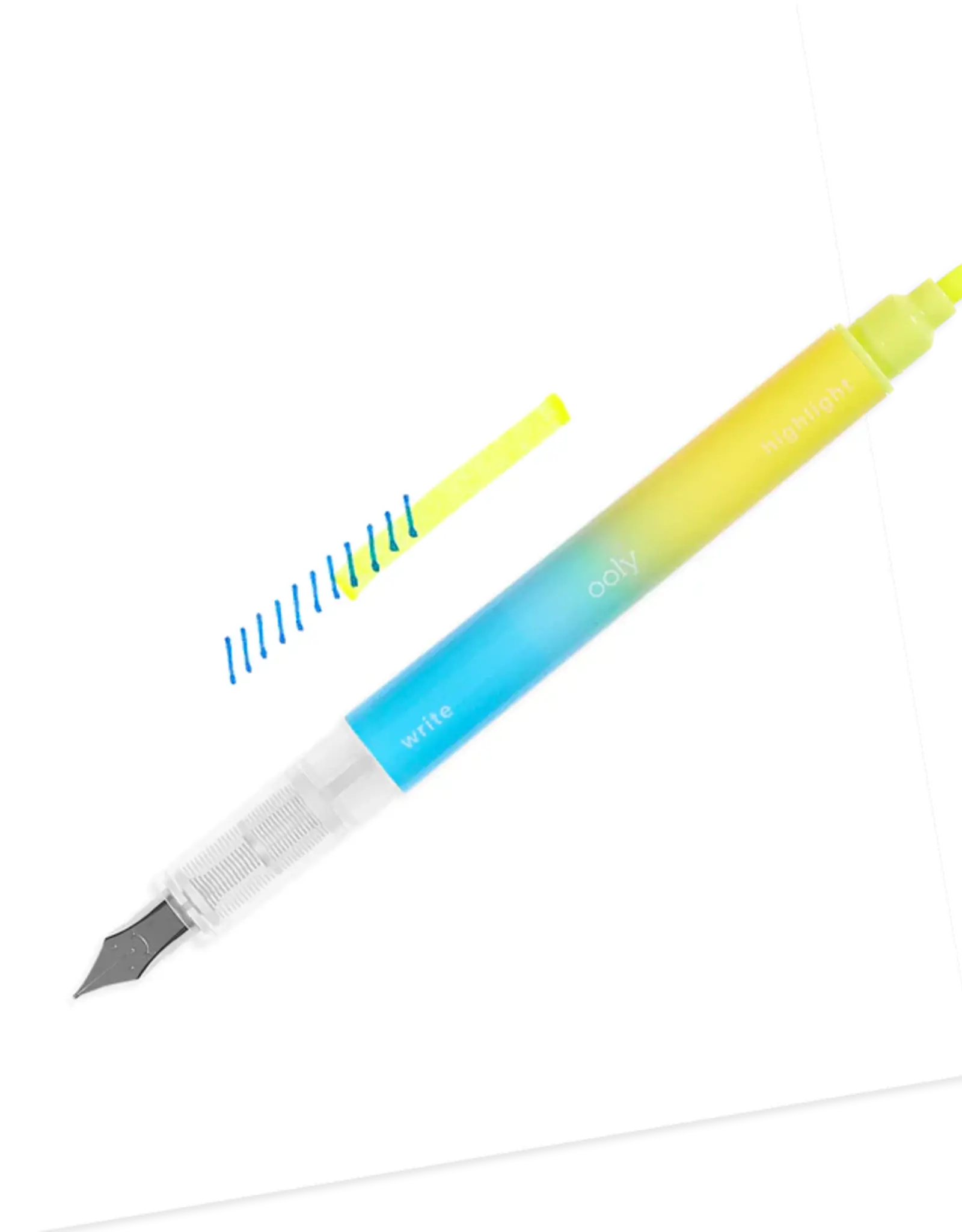 Ooly Writer's Duo Double Double-Ended Fountain Pens + Highlighters (set of 3)
