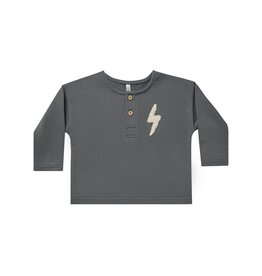 Rylee+Cru 6-7YO: Henley Sweatshirt - Bolt