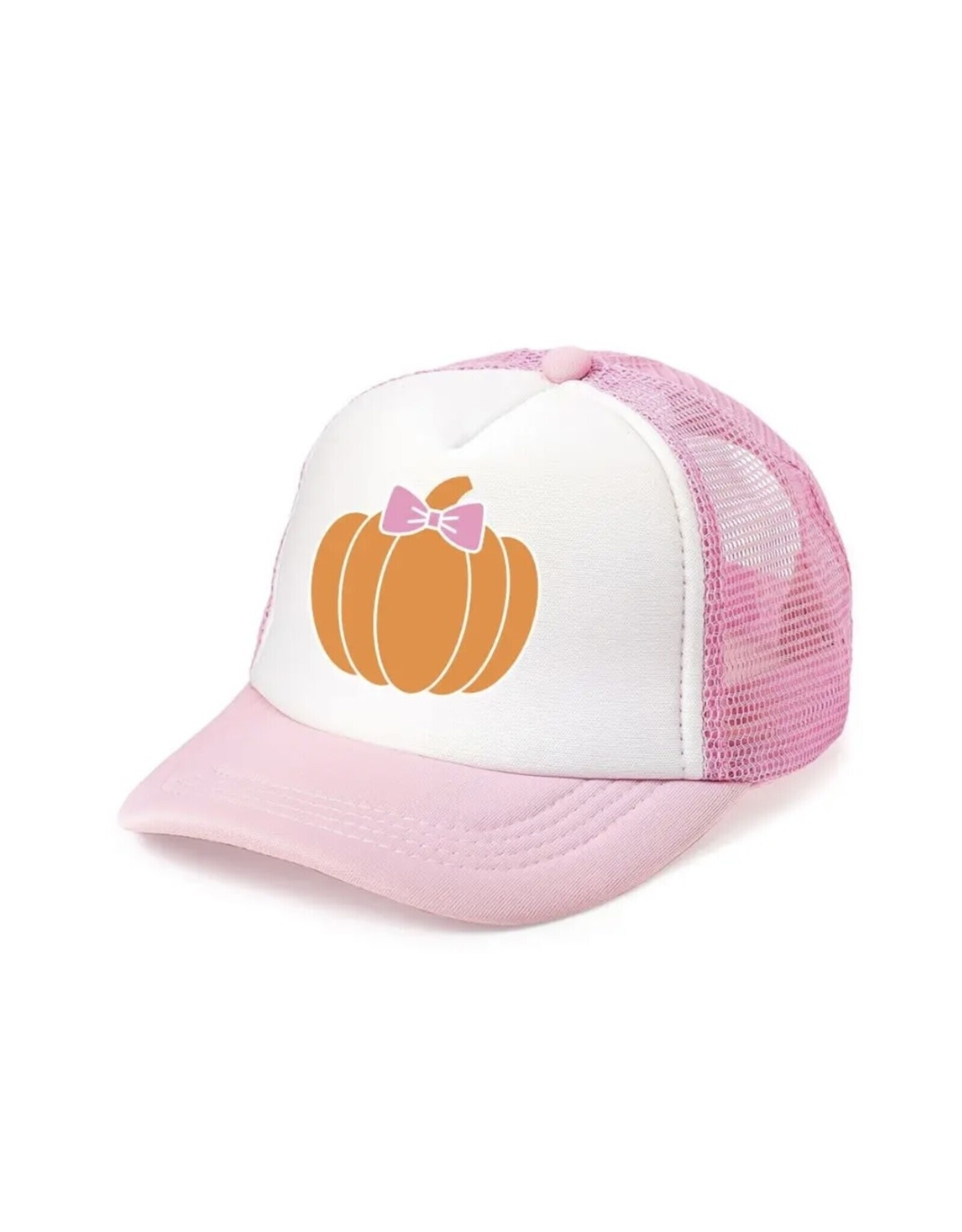 Wink Pumpkin Bow Trucker Hat - Pink/White