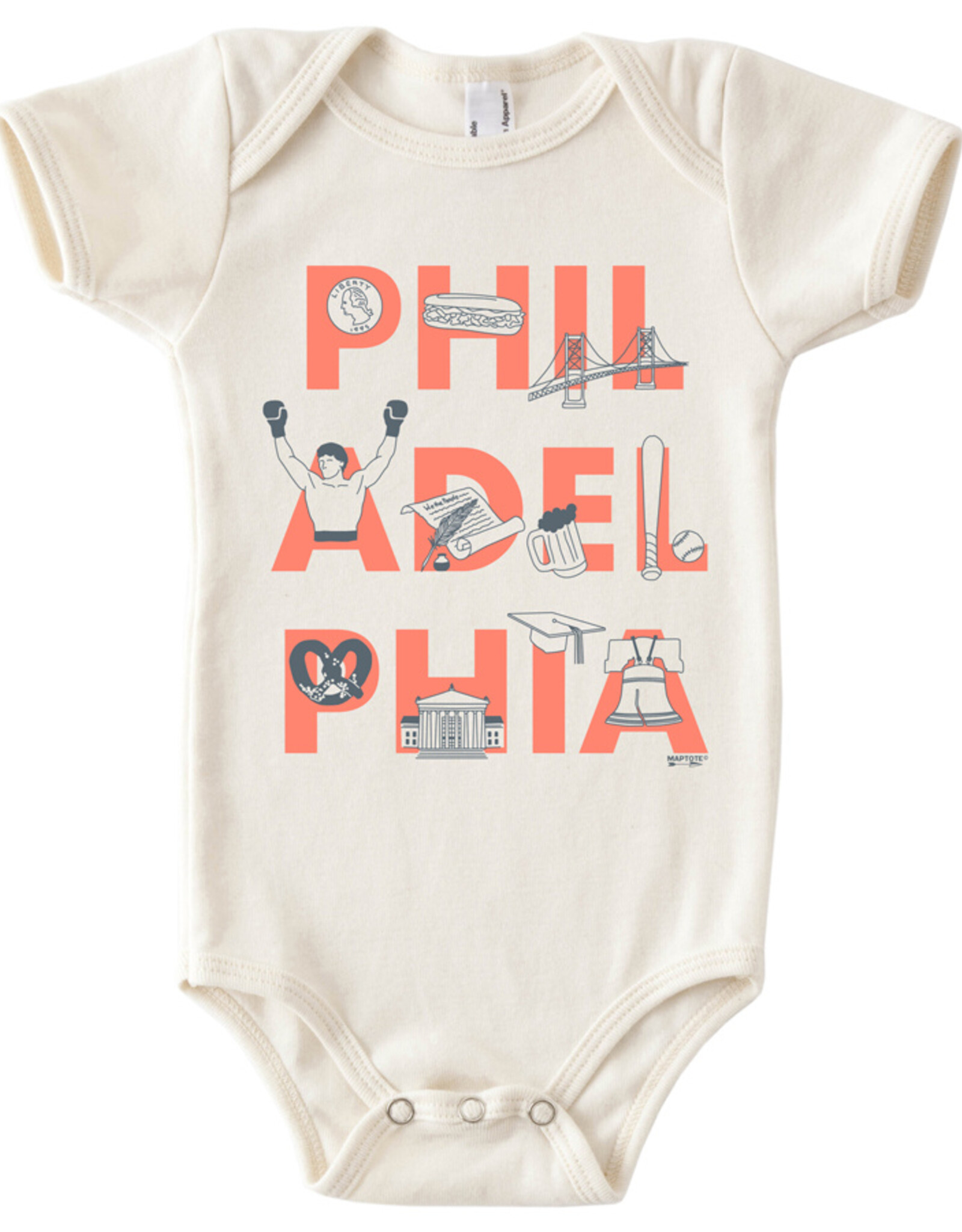 MapTote 12-18MO: One Piece - Philadelphia Font